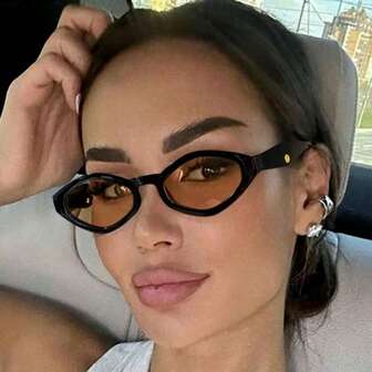 1 件女士亚克力街头钻石复古时尚眼镜，适合日常外出，