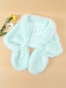 Fashionable New Faux Fur Soft & Fluffy Outdoor Casual Warm Women Shawl, Autumn/Winter - Long White Beard - View 6