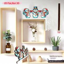 1pc Christmas Door Frame Decoration -Funny Santa & Penguin Christmas Corner Door Frame Decoration, Snowman Door Corner Decor, Manufactured Wood, Holiday Home Decor, Festive Home Party Scene DIY Craft Gift, Seasonal Wall Decor