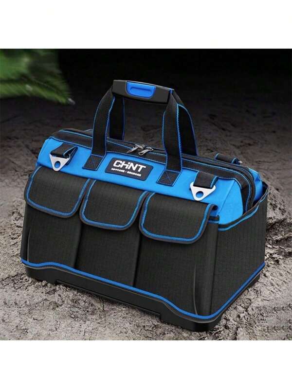 1 pièce Sac à outils en canevas robuste, sac à outils multifonctionnel pour électricien et réparation de climatiseur, grand sac de transport d'outils portable avec bandoulière