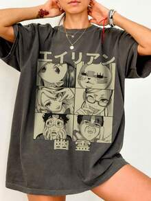Anime T-Shirt, Graphic Anime Tee, Anime Apparel, Anime Shirt, Otaku Anime Gift, Aesthetic Anime, Anime Sweatshirt, Gift For Anime Fan - màu đen - Xem 1