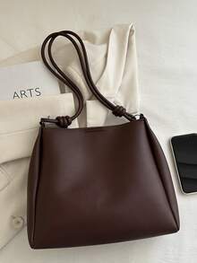 奢华新款PU皮革时尚高端手提包 - 咖啡 - 查看 8