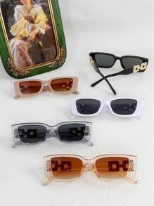 1 件女士方形小框时尚眼镜，适合夏季海滩度假、户外、旅行日常佩戴 - 彩色 - 查看 11