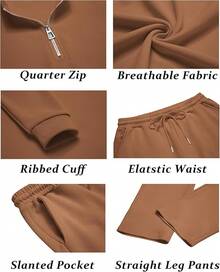 Mens 2 Piece OutfitsMen's 2 Piece Tracksuit Set  Sweatsuit Quarter Zip Jogging Long Sleeve Casual Sports Outfitsmen 2 Piece Set Old Money Men