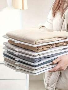 1/5/10pcs Foldable Boards, Wrinkle-Resistant Plastic Wardrobe Storage Boxes, T-Shirt & Shirt Organizer Racks, Suitable For Wardrobe Organization And Storage - Multicolor - View 4