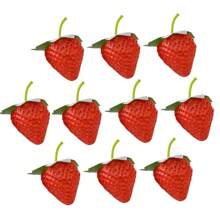 塑料人造红草莓假逼真仿真草莓假水果装饰摄影道具家居厨房装饰，假植物