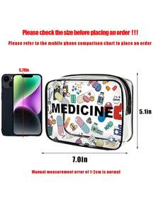 New Mini Makeup Bag - Transparent Toiletry Bag, Travel Essentials, Zipper Portable Travel Toiletry Bag, Waterproof Beach Clear PVC Toiletry Bag, Transparent Storage Bag, Cable And USB Port Storage Bag, Airport Aviation Standard PVC Cosmetic Bag For Storing Medicines, Medical Kits, Etc. - Multicolor - View 10