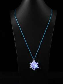 1 pieza Collar de Navidad con colgante de plástico de diseño original con estilo de cordón y copo de nieve minimalista y creativo, adecuado para que hombres y mujeres lo usen durante las vacaciones navideñas