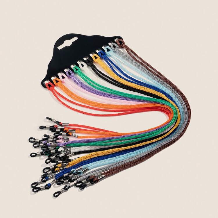 Set de 12 cordones de nailon multicolor y negro para gafas, soporte de moda para gafas, correa para el cuello para anteojos - Multicolor - Ver 3