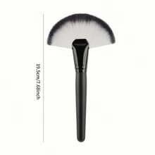 RANCAI 1支大号扇形伞形刷 扁平高光腮红刷 残留粉 散粉 大号面部刷 提亮化妆刷 - 彩色 - 查看 9