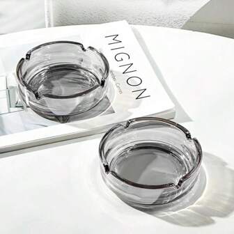 经典创意家居卧室酒店办公室高档圆形玻璃烟灰缸