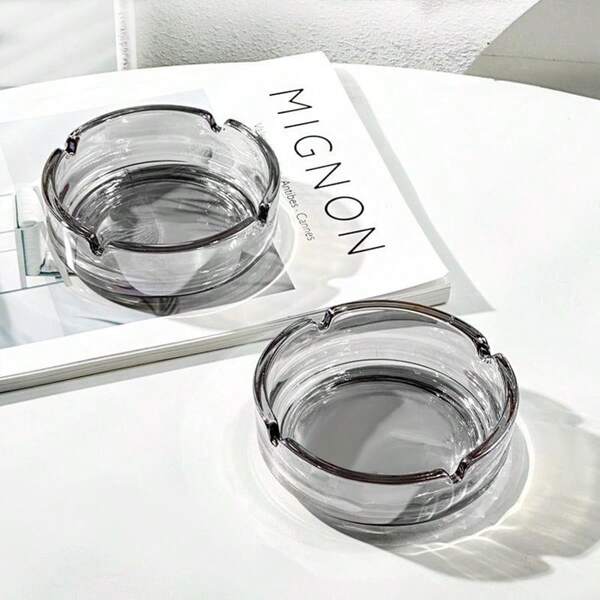 Classic Creative Home Bedroom Hotel Office High-End Round Glass Ash Tray