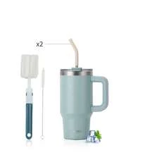 1pc WATERSY Travel Mug Coffee Cup 40oz/1182ML 30OZ/891ML 20OZ/591ML Tumbler Straw Lid And Handle, Stainless Steel Double Wall Vacuum Insulated Coffee Water Bottle Thermal For Cold Hot Coffee, Suitable For School, Camping And Hiking - Multicolor - View 33