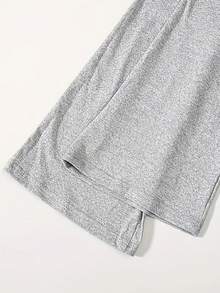 Calça Flare de Malha com Cintura Alta e Cruzada para Meninas, Legging de Ioga Nova de Outono para Crianças, Calça Flare Longa, Calça para Esportes ao Ar Livre - Cinza Claro - Visão 6