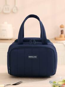 1 Stück neue aufgeblähte isolierte Lunch-Tasche, leicht, großes Fassungsvermögen, gesteppte Lunch-Kühltasche, wasserdicht, auslaufsicher, thermisch isolierte Lunch-Box, Bento-Tasche, Dinner-Isoliertasche, verstärkte süße Lunch-/Obst-Tasche, weich gepolstert, wiederverwendbar für Arbeit, Picknick oder Reisen, Küchenausstattung, Schul-Rückkehr-Zubehör, Lunch-Tasche für Frauen, Lunch-Box für die Schule