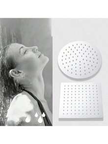 1pc Home Fixed Shower Head, Stainless Steel Material, Square Rainfall Shower Head, 4/6/8/10 Inch Bathroom High Pressure Rainfall Shower Head, Bathroom Accessories Home Bathroom Decor Fall Decor