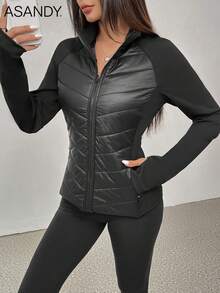 ASANDY 女士秋冬轻薄保暖修身时尚羽绒服 休闲黑色 - 黑色 - 查看 7