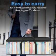 2X Large Clear Holds DVD CD Storage Holder Easy Zip Closure Carry Bag Organizer - Clear - View 7