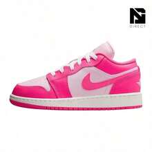 Nike Dunk Low 女童运动鞋 Heritage 皮革加垫舒适耐用抓地力白粉色激光紫红色 FB9109-102 - 白色/雷射紫紅色 - 查看 6