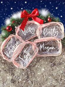 Personalized Makeup Bags, Beach Wedding Gifts, PVC Transparent Makeup Bags, Toiletry Bags, Bridesmaid Gifts, Summer Vacation, Bachelorette Party Multi-Functional,Space-Saving - Multicolor - View 9