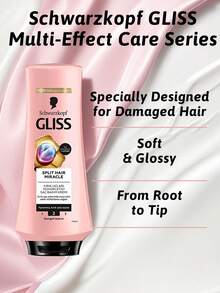 Schwarzkopf Gliss 分叉奇迹护发素，修复、强韧、滋养并焕活秀发，蕴含摩洛哥阿甘油、银耳提取物、葡萄籽油和维生素 E，减少分叉，防止损伤，柔顺滋养，保湿补水，持久滋养，适用于受损、干燥和染后头发，日常护理、造型和护色。 - 奇蹟修復 - 查看 4