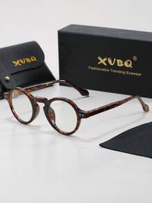 XVBQ Gafas transparentes para hombres XVBQ, con marco de TR, lentes de ABS, redondas, de estilo casual, minimalista, retro y de moda. Montura decorativa de gafas apta para hombres y mujeres, para uso en exteriores, viajes, fotografía callejera, deportes y gafas ópticas.
