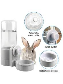 Hanging Automatic Pet Food Feeder/Water Dispenser No Power Supply Large Capacity Gravity-Fed Flowing Water & Food Dispenser Durable Plastic Easy Installation Hygienic Design Leak Proof Washable Detachable Puppy Feed Cat Necessities Dog Things Dog Bowls Cat Bowls Dog Stuff Cat Stuff Dog Accessories For Small & Medium Dogs Cats Rabbits Grey