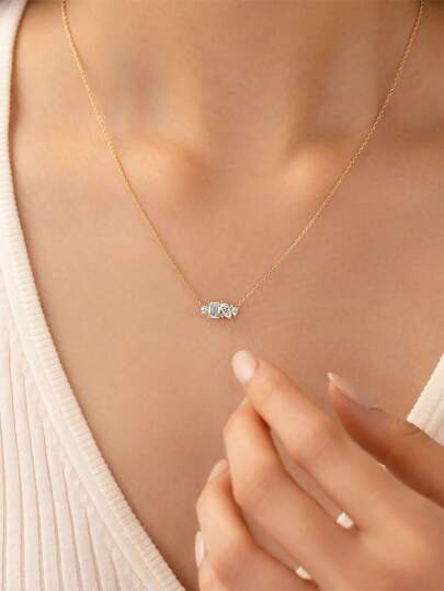 1pc December Birthstone Fashion Necklace For Women, Casual Luxury Style, Suitable As Gift