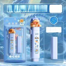 1 pieza/2 piezas Goma de borrar de oso Kabebe, Nezha, Ao Bing de dibujos animados lindos, retráctil, sin rastro, adecuado para estudiantes de primaria (1 carcasa exterior, 2 recambios)