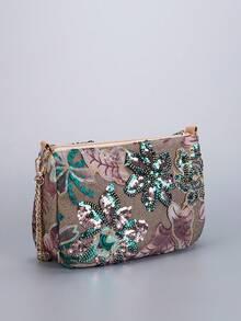 Túi đeo vai thêu hoa sequin, Túi đeo chéo có dây đeo có thể điều chỉnh, Ví đeo chéo thời trang dành cho nữ, Vật dụng cần thiết khi đi du lịch, Duyên dáng hoài cổ, Thích hợp cho các bữa tiệc, kỳ nghỉ, mua sắm, hẹn hò và đi làm. (Cắt họa tiết ngẫu nhiên) - Nhiều màu - Xem 5