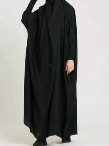 1pc Solid Color Elastic Sleeve Design Prayer Abaya Khimar, Loose Fit Cinched Sleeve Abaya, Suitable For Women's Daily Wear And Prayer, Muslim Islamic Clothing - Multicolor - View 15