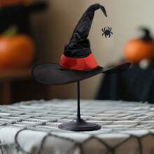 Women Halloween Gothic Witch Hats Ruched Personality Pointed Cap Cosplay Wizard Caps - Red - View 1