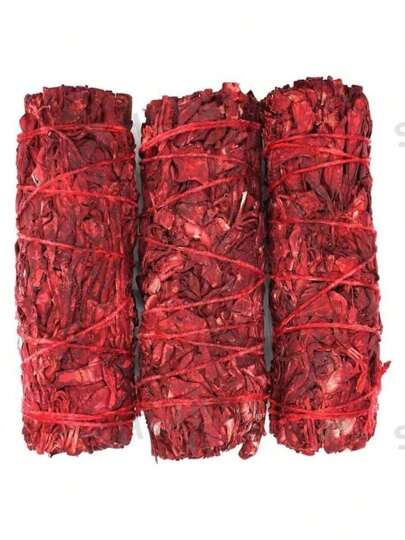 Dragon Blood Sage Aromatherapy, Burning Aromatherapy For Spiritual Healing, Meditation And Stress Relief, Energy Cleansing 4'' White Sage Smudging Sticks | California White Sage | Salvia | 1 Hand Tied For Home Spiritual Blessing Positive Energy Harmony & Meditation. (Dragon's Blood)