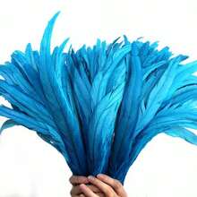 100pcs 10-12 Inch Artificial White Rooster Tail Feathers, Bulk, Suitable For DIY Crafts, Costumes And Halloween Party Decorations - Multicolor - View 7