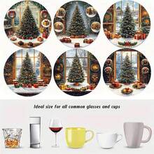 1 set/4 buc/6 buc suporturi de pahare cu model de turtă dulce și brad de Crăciun, suporturi de pahare cu noroi de diatomee, suporturi de pahare pentru cafea, decorațiuni multi-ocazie pentru casă și restaurant, cadouri zilnice, decorațiuni de masă, decorațiuni zilnice, decorațiuni pentru petreceri tematice