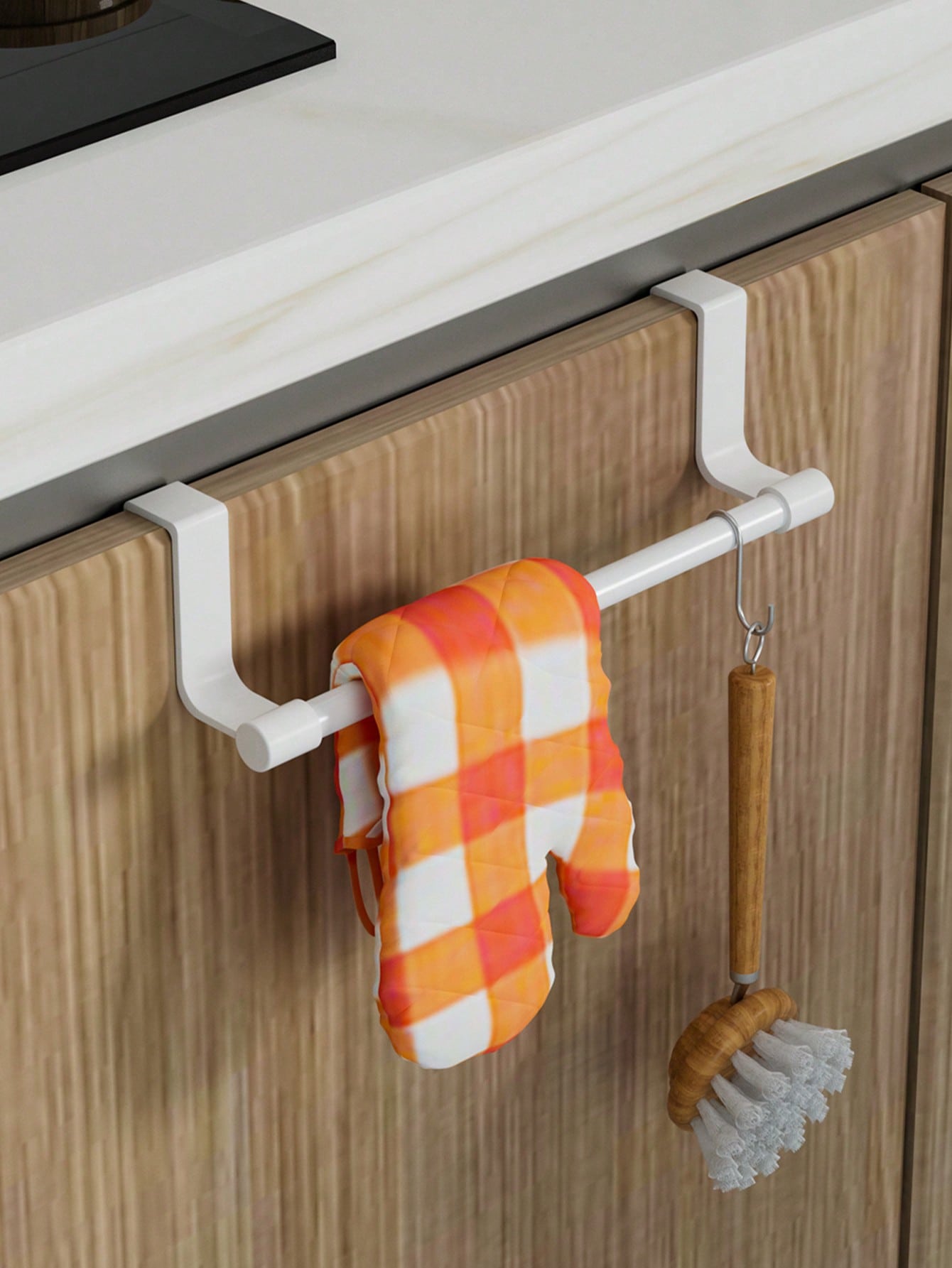 رف للخزانة - خطاف موفر للمساحة بدون ثقب، يُثبت على...