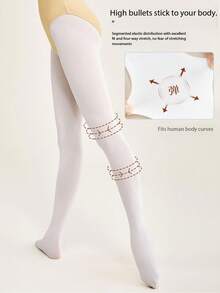 [60D 芭蕾紧身裤] 60D 可变换芭蕾破洞瑜伽紧身裤，女款，弹力破洞舞蹈裤，舞蹈长袜 1 双 - 彩色 - 查看 4