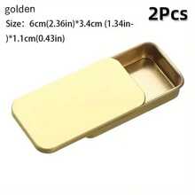 2/6Pcs Of 2.36X1.34X0.43 Inches, Sliding Top Tin Container, Tin Box Container, Small Item Storage Box With Lid, Such As Earrings, Jewelry Crafts, Etc