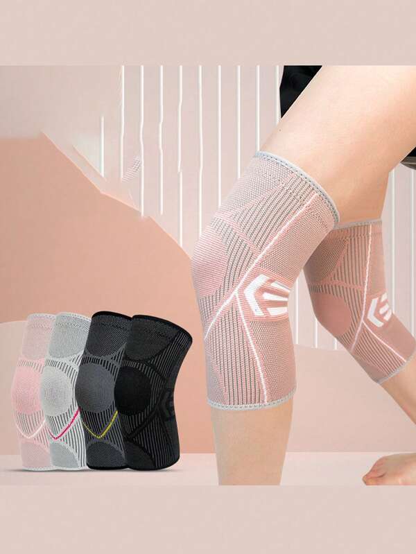 1 قطعة وسادة ركبة مُحبوكة للرياضات الخارجية، واقي ركبة مرن عالي من النايلون، مانع للانزلاق وماص للعرق، مناسب للدراجات والجري والتنزه