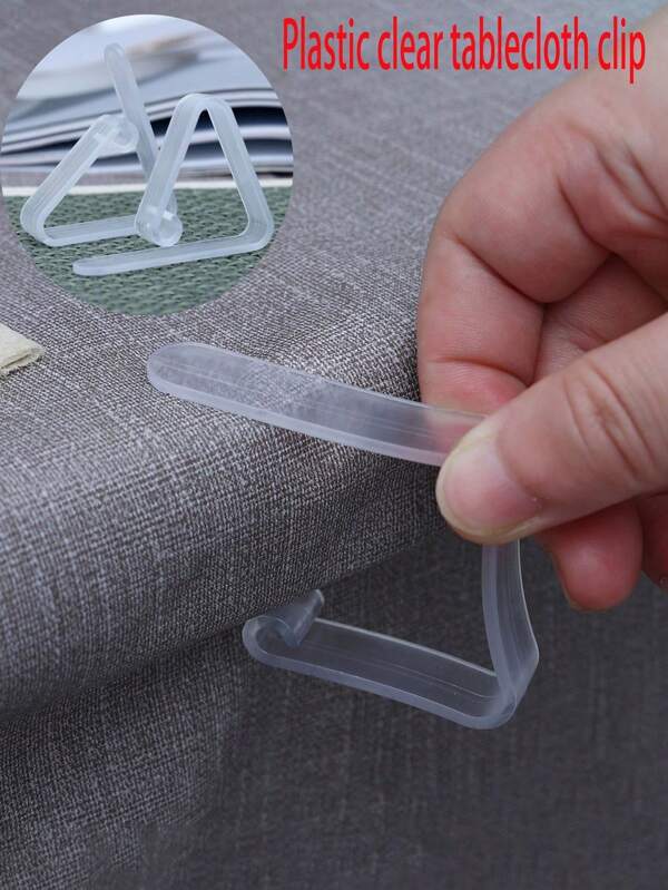 8 pezzi molletta trasparenti in plastica per tovaglia, molletta antiscivolo per tovaglia adatte per matrimoni, feste, famiglia, con puntini dorati, molletta per fissare la tovaglia adatte per matrimoni, compleanni, feste all'aperto