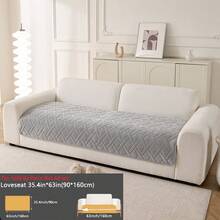 1 pieza Funda de sofá de terciopelo de leche con relieve ultrasónico estilo bohemio, de tela suave y aterciopelada, antideslizante, apta para todas las estaciones, fácil de limpiar y lavar a máquina, se ajusta a sofás de 1, 2, 3 y 4 plazas y seccionales, perfecta para la decoración del hogar en la sala de estar, oficina, dormitorio y exteriores