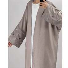 1 chiếc khăn trùm đầu Abaya thêu hình mặt trăng, phù hợp để mặc hàng ngày cho phụ nữ, mọi mùa - Nhiều màu - Xem 15