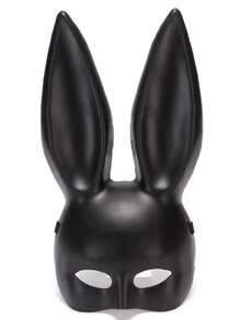 1pc Sexy Bunny Girl Cosplay Rabbit Ear Mask, Cartoon Plastic Half Face Rabbit Mask For Halloween Masquerade - Multicolor - View 4
