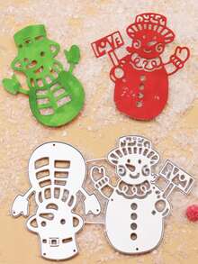 Christmas + Christmas Snowman 1 Set Metal Cutting Knife Mold Cutting Mold DIY Paper Card Craft For Cutting And Pasting Thin Sheets, Greeting Card Craft Decoration, Decorative Embossing, Home Project Making Tools Carbon Steel Mold Home Decor Christmas Decorations Room Decor