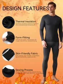 Czarny komplet męskiej bielizny termicznej – polarowa podszewka zapewniająca ciepło, przyjazna dla skóry i oddychająca, zapobiegająca uciskowi, dopasowana, bez efektu puchu, odpowiednia na jesienno-zimową porę roku, dojazdy do pracy, krótkie wypady na łono natury i sen w nocy, idealny prezent na Boże Narodzenie