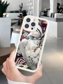 Fierce Animals 1件装 威武白鹰图案 米色 TPU 磨砂防滑表面手机壳 兼容 11/12/13/14/15/16 Pro Max 和 - 彩色 - 查看 3