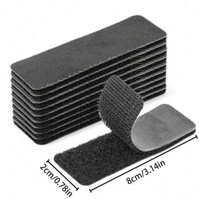 30 件自粘式魔术贴，背面粘性胶带紧固件，适用于家庭或办公室使用的重型安装条 - 无需孔和螺丝，粘性紧固件魔术贴，带胶水，适用于 DIY 沙发地毯，自粘式双面背胶