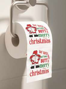 1 Rolle Toilettenpapier mit Weihnachtsthema, 10*9,5cm, Muster mit Weihnachtsmann-Muster, Fröhliche Weihnachten, kann als Einweg-Toilettenpapier, Weihnachtsparty-Dekoration, Weihnachtsdekoration, Heimdekoration, Weihnachtsgeschenk, Winterdekoration, Weihnachtsparty-Gastgeschenk, Familientreffen-Zubehör, Feiertagszubehör, Silvester-Partyzubehör, Weihnachts-Toilettenartikel verwendet werden, auch geeignet für Küche und Bad, ideal für Weihnachtsessen - Verschiedenfarbig - Übersicht 1