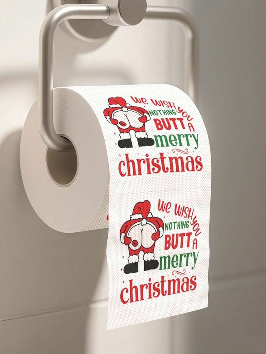 1 Rolle Toilettenpapier mit Weihnachtsthema, 10*9,5cm, Muster mit Weihnachtsmann-Muster, Fröhliche Weihnachten, kann als Einweg-Toilettenpapier, Weihnachtsparty-Dekoration, Weihnachtsdekoration, Heimdekoration, Weihnachtsgeschenk, Winterdekoration, Weihnachtsparty-Gastgeschenk, Familientreffen-Zubehör, Feiertagszubehör, Silvester-Partyzubehör, Weihnachts-Toilettenartikel verwendet werden, auch geeignet für Küche und Bad, ideal für Weihnachtsessen - Verschiedenfarbig - Übersicht 1