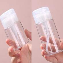 1 pieza Botella rociadora recargable blanca de 150ml, botella dispensadora portátil de viaje, estilo de bomba para envase cosmético, herramienta de maquillaje, botella para desmaquillante, champú